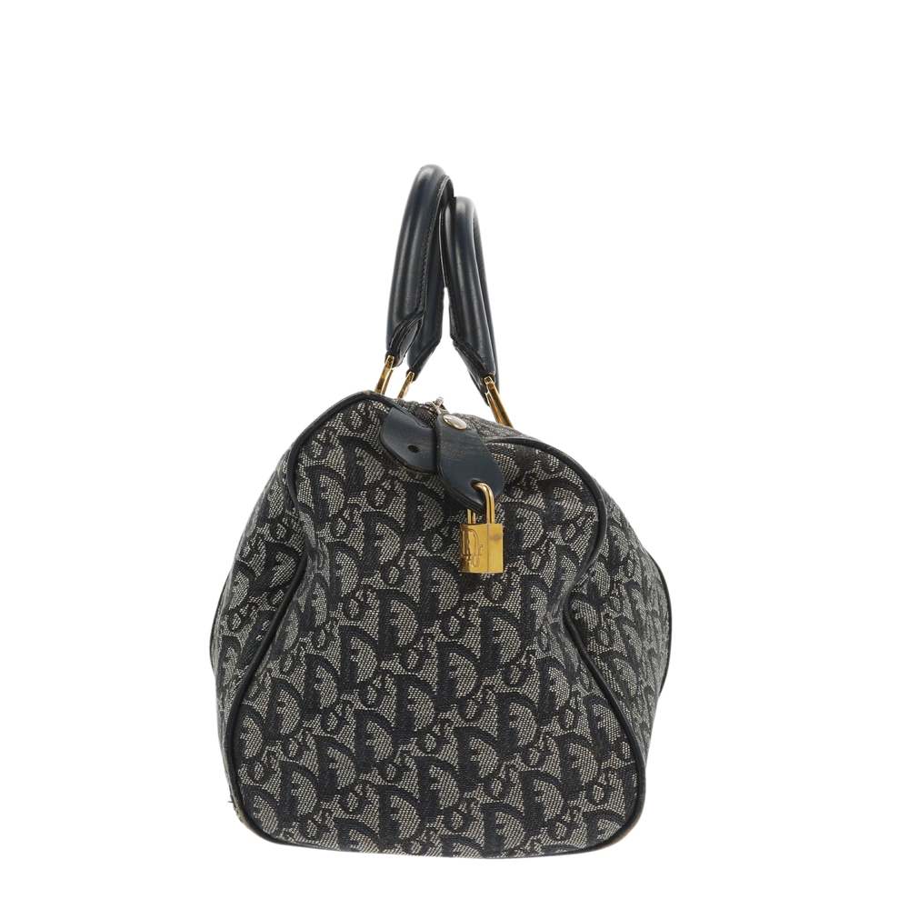 CHRISTIAN DIOR Bowling Handbag in Blue Fabric - Picture 4 of 13